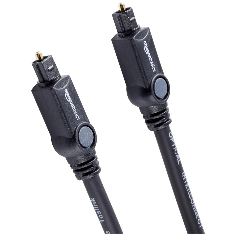 Amazon Basics Toslink Digital Optical Audio Cable 9.8 Ft Gold-Plated Black NEW